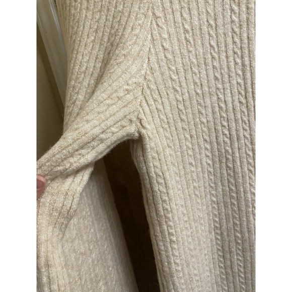 Zara Women's Cable Knit Sweater Wide Leg Pants Cream Size L New With Tags Soft - Picture 7 of 12